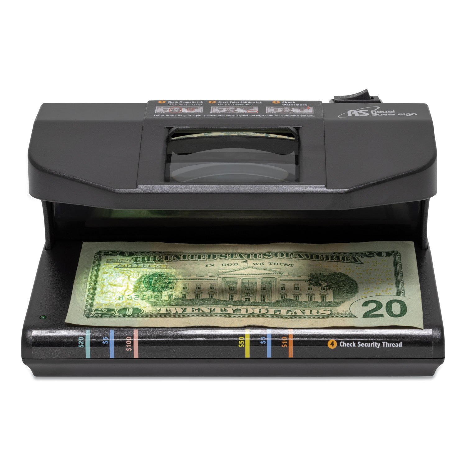 Royal Sovereign 4-Way Ultraviolet and Magnetic Counterfeit Detector . RCD-2000 