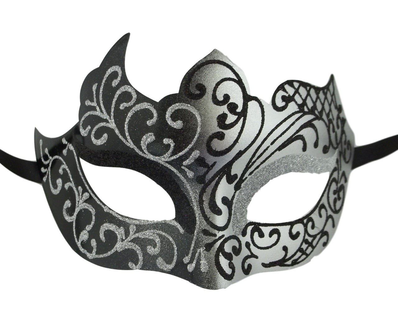 Black Silver Unique Venetian Masquerade Mardi Gras Mask - Walmart.com