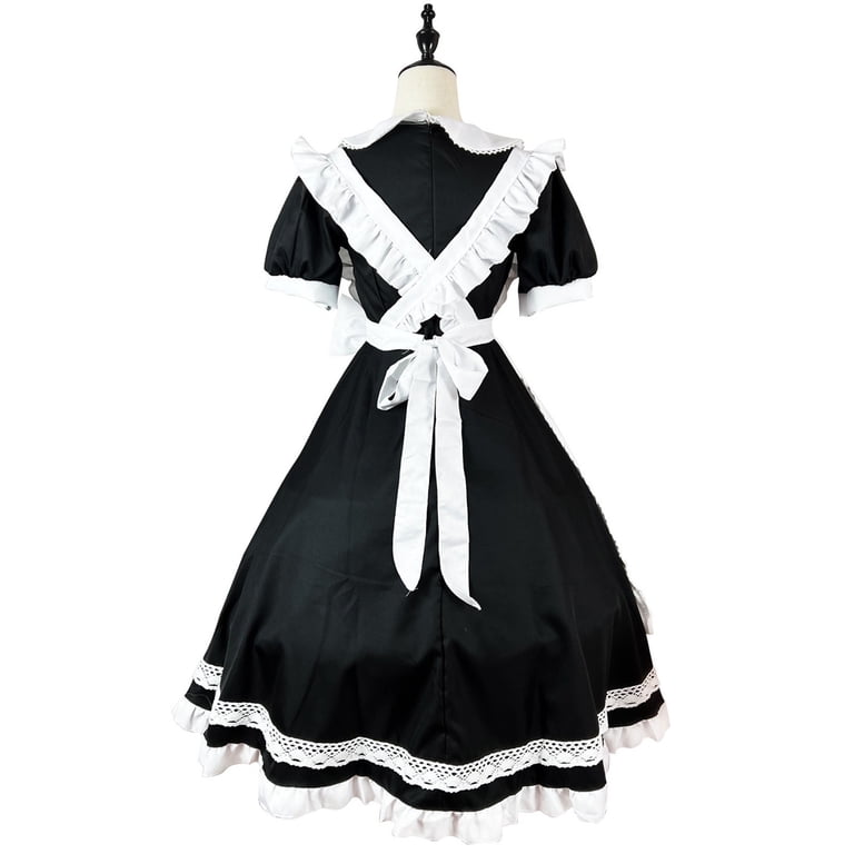 Dwaogom Traditional Maid Lace Bow Short Sleeved French Maid Short Sleeved Round Neck Dress Halter Dresses For Women Dressy Tops For Women For Evening Party Cocktail Party Midi Dresses - Walmart.com Dwaogom Traditional Maid Lace Bow Short Sleeved French Maid Short Sleeved Round Neck Dress Halter Dresses For Women Dressy Tops For Women For Evening Party Cocktail Party Midi Dresses - Walmart.com