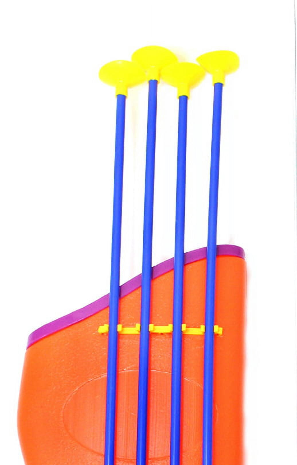 PlayWorld Giddyup! Buck's 32" Toy Archery Bow And Arrow Set For Kids - Four Suction Cup Arrows - Multicolor