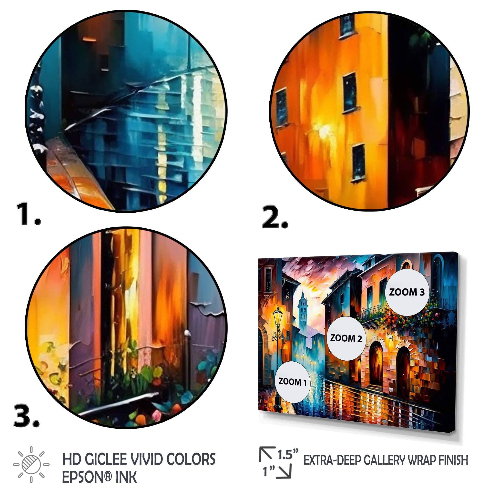 Designart Colorful City In Italy I Canvas Wall Art
