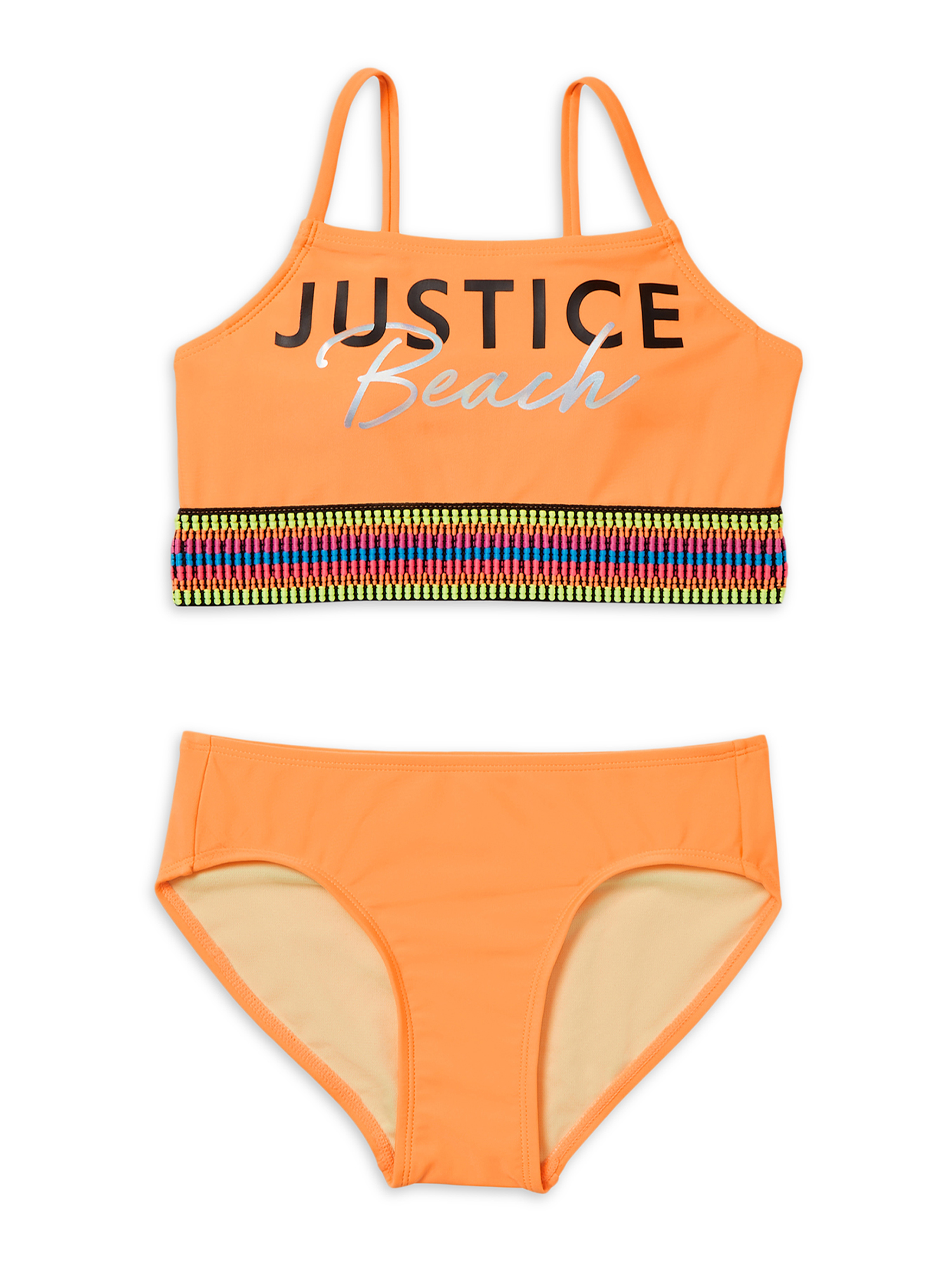 Justice Girls 2 Piece Rainbow Elastic Bikini Swimsuit, Sizes 5-18 - image 4 of 4