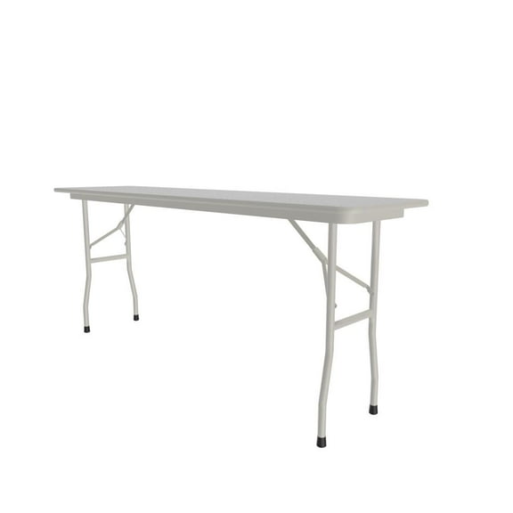 Correll 18"W x 72"D Melamine Top Folding Table in Gray Granite