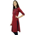 thumbnail image 4 of Phagun Women Solid Pattern Mandarin Collar Straight Kurti Indian Designer Ethnic Dress, 4 of 7