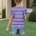 thumbnail image 4 of Zpanxa Girls Summer Top Girls Short Sleeve Crew Neck Allover Print Daily School Uniform Blouse Tee Purple 6 Years, 4 of 4