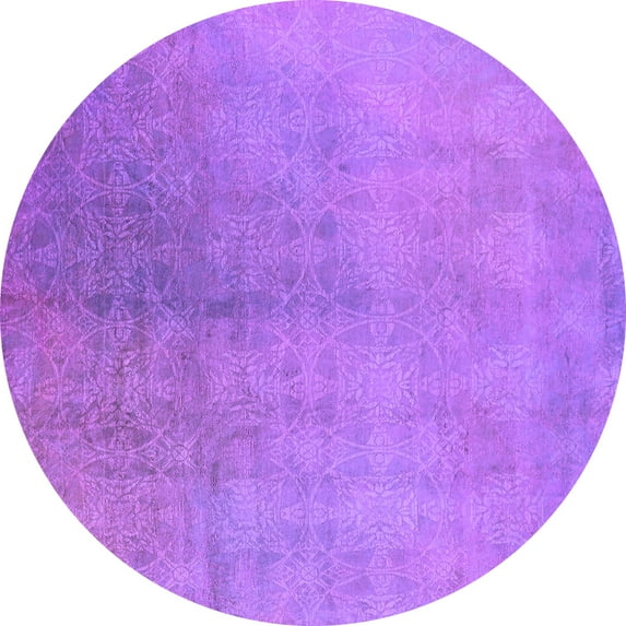 Ahgly Company Indoor Round Oriental Purple Industrial Area Rugs, 8' Round