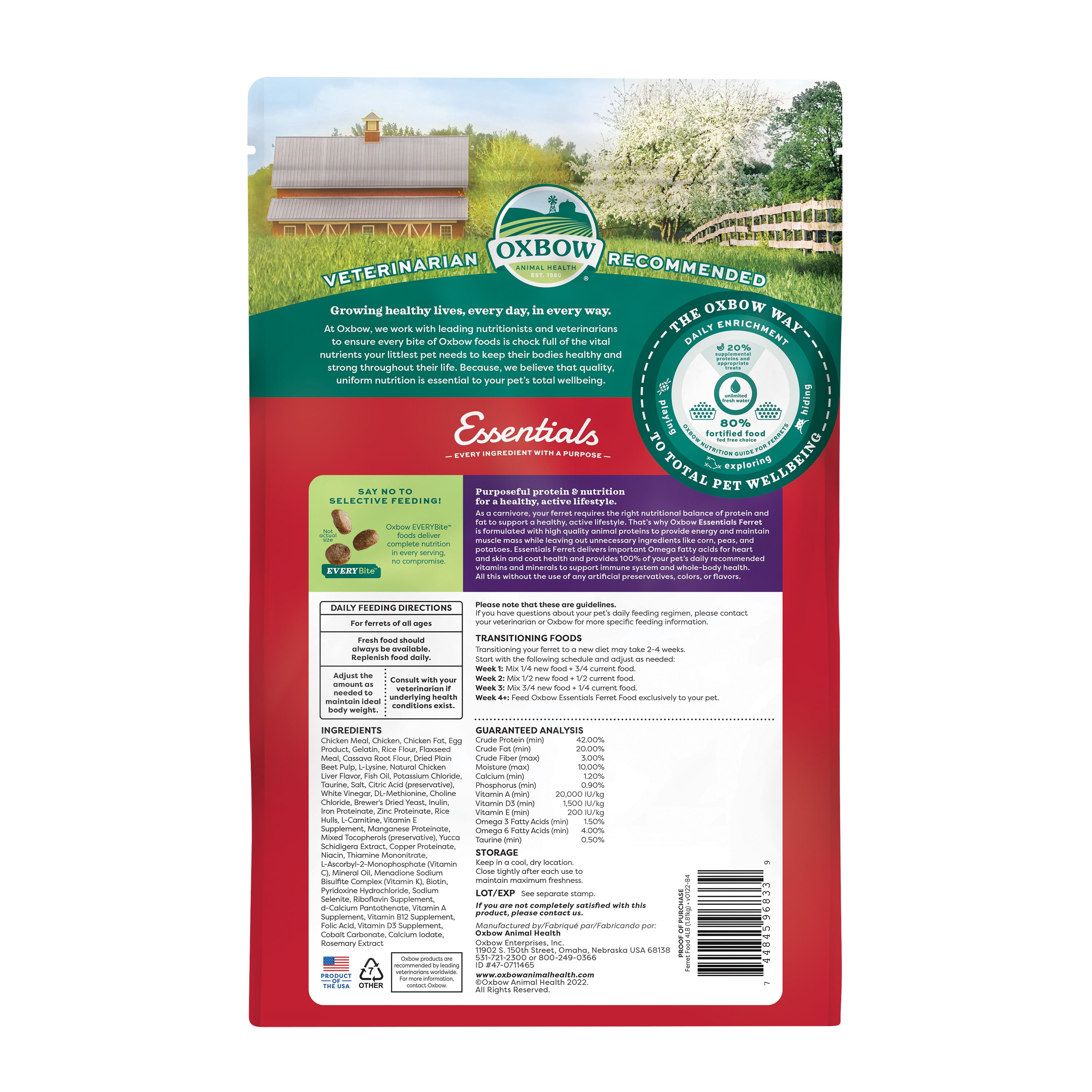 Oxbow Essentials Ferret Food - 4 lb Dry
