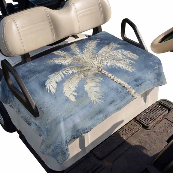 Golf Cart Seat Cover Indigo Palm Tree Club Car Golf Cart Seat Covers Soft Absorbent Golfcart Towel Blanket Summer Tropical Jungle Golf Seat Covers for Cart Decor Fits 2 & 4 Passenger 51"x31"
