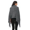 thumbnail image 7 of FANNYC Textured Knitted Poncho Cape Shawl Pullover Top Irregular Hem Tassel Fringed Sweater Cloak Wrap Outwear For Women, 7 of 7