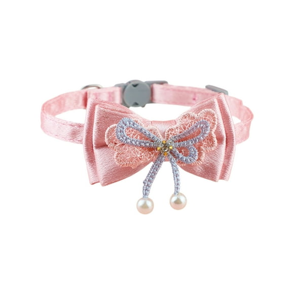 Fasiaou 1Cute pet collar pinks lace bow beaded cats collar bells pet collar flower soft adjustable cats collar, Christmas Decorations for Home, Christmas Gift Ideas for Family(C)