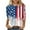 3/4 Length Sleeve Women Tops&Red, variant on VKOYWKM Independence Day Tops for Women 3/4 Sleeve Crew Neck American Flag Print T Shirts 4th of July Patriotic Memorial Day Tee