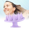 thumbnail image 4 of Ducha de silicona Peine para lavar el cabello Cabeza de cepillo Cepillo de masaje para el cuero cabelludo (Púrpura) Ndcxsfigh Nuevos Originales, 4 of 9