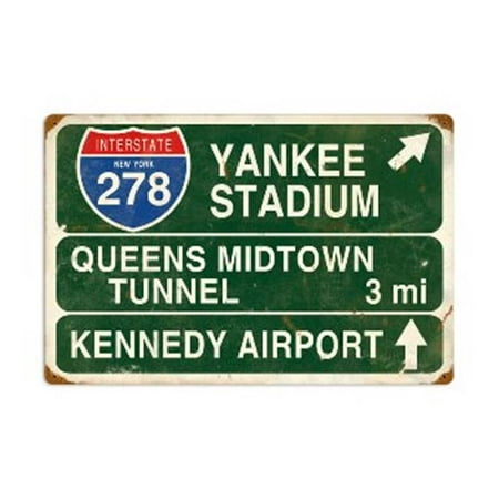 Past Time Signs PTS008 Yankee Stadium Street Signs Vintage Metal (Best Way To Yankee Stadium)