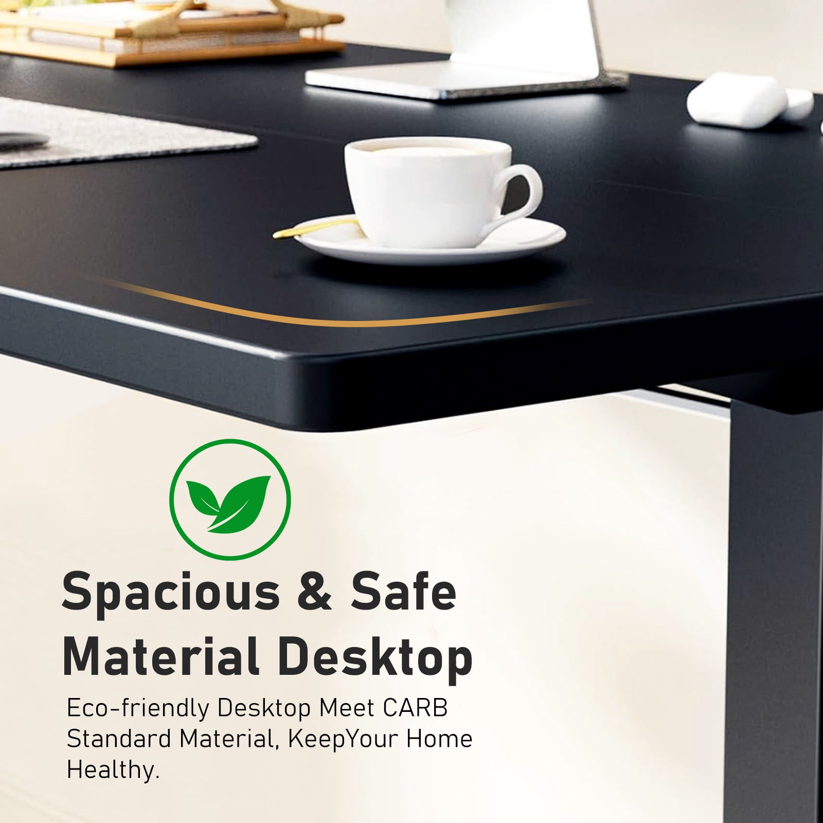 48" x 24" Electric Height Adjustable Standing Desk with Memory Presets, Ergonomic Sit-to-Stand Desk for Home Office, Black