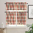 thumbnail image 3 of Mid Century Window Valance,Drop Shapes Abstract Triangular Retro Printed Pattern Curtain Valance for Kitchen Bedroom Bathroom 54''''x18''''+27''''x36''''x2（3 Piece）, Style-4, 3 of 5