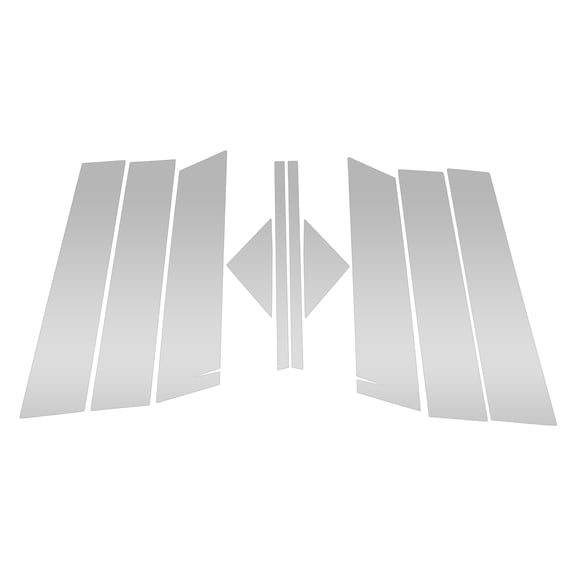 Unique Bargains Front Rear Left Right Door Pillar Window Trim for Mazda CX5 2012-2016 Anti Scratch Sticker Pillar Posts Door Outer Exterior Cover 10 Pcs Silver Tone