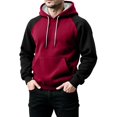 thumbnail image 2 of CONZONE Men's Hoodies Long Sleeve Pullover Hoodie for Men Patchwork Color Workout Hooded Sweatshirts With Pocket, 2 of 6