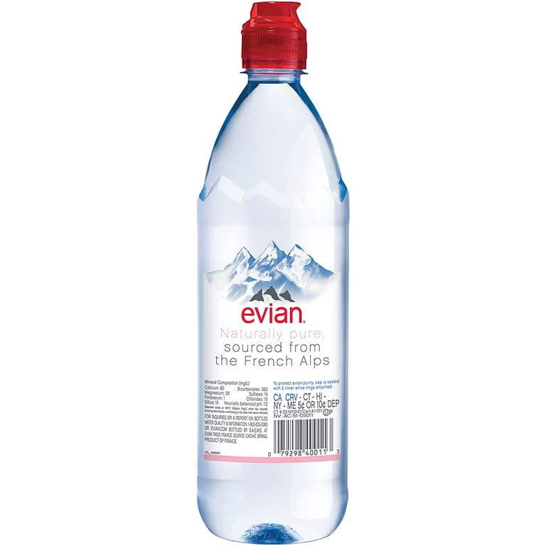 Evian Natural Mineral Water, 25.4 oz Glass Bottle (Pack of 3 Total of 76.2)