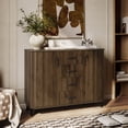 thumbnail image 5 of LuxenHome  47.2" W Accent Cabinet with Doors, Mid-Century Storage Cabinet for Living Room, Dining Room, Entryway, Dark Walnut, 5 of 7