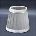 thumbnail image 7 of HIBIBUD 1Pc Pleated Lamp Shade 12x11x8cm Large Mushroom Pleated Lampshade Fabric Plastic Barrel Pleated Lamp Shade for Table Floor Light,Spider Fitter (Silver), 7 of 7