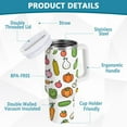 thumbnail image 2 of Yayeee 40oz Stainless Steel Tumbler with Straw and Handle Double-Wall Insulated Travel Water Bottle, Green Vegetables Pattern, 2 of 8