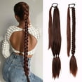 thumbnail image 2 of LHWEN Wig Ponytail Female Winding Hair Extension Ponytail Synthetic Wig Braid Boxing Ponytail Beauty Salon Straight Hair Fun Lace Wavy Curls Braided Hair Synthetic Hair bohon Perfect, 2 of 4