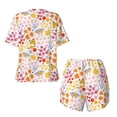 thumbnail image 6 of "Wukai Colorful Floral Women's Pajama Set - Short-Sleeve Top and Shorts with Elastic Waistband and Pockets for Loungewear, Yoga, and Casual Wear-3X-Large, 6 of 8