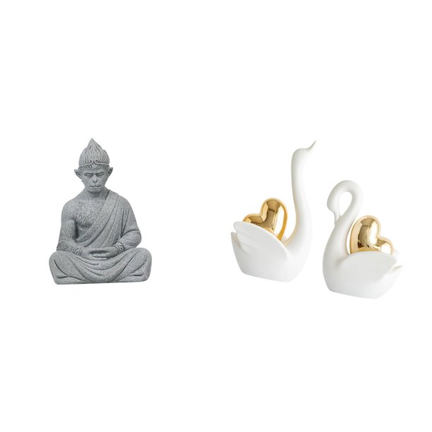 Escultura De Mono Buda, Figura Coleccionable En Miniatura, Estatua De Sun Wukong Para Hotel, Patio, Jardín, Cisne, Adorno De Mesa, Artesanía, Decoración De Pareja, Decoración De Mesa,