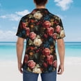 thumbnail image 3 of Lsque Rose Flowers pattern Hawaiian Shirt for Men, Unisex Summer Beach Casual Short Sleeve Button Down Shirts-X-Large, 3 of 9