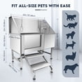 thumbnail image 5 of Lischwert Pet Bathtub for large dogs, 62''Stainless Steel Dog Wash Station fit ALL-SIZE PETS,Stainless Steel Pet Bathtub with Removable Floor,Dog Grooming Adjustable Door&Ramp,full accessor C47, 5 of 12
