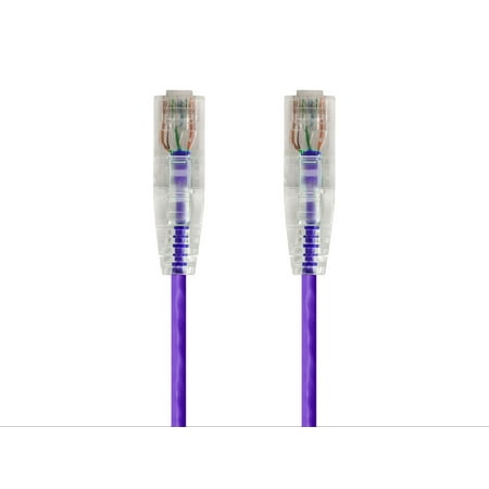 Monoprice Cat6 Ethernet Patch Cable - 3 feet - Purple | Snagless RJ45 Stranded 550MHz UTP CMR Riser Rated Pure Bare Copper Wire 28AWG - SlimRun Series price history on PriceWatchPro