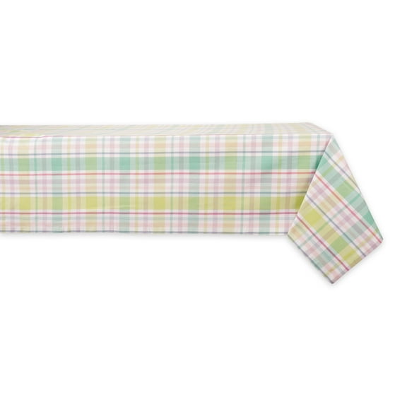 DII 60x84" Modern Cotton Spring Plaid Tablecloth in Multi-Color