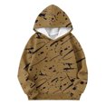 thumbnail image 4 of SGFCWSX Kids Hooded Sweatshirt Girls Lightwight Hoodie Soft Print with Pockets Pullover Top Khaki Size 4 Years, 4 of 4