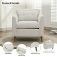 thumbnail image 5 of JURANYAZHU Modern Accent Chair with Cushion,Soft-Padded Wide Armchair,Solid Wood Leg Design Suitable for Bedroom,Living Room, and Office,White, 5 of 7