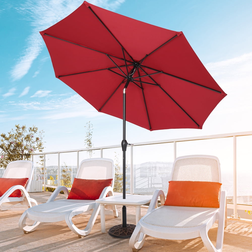 Kepooman 9FT Patio Umbrella Outdoor Market Table Umbrella, Cantilever Patio Umbrella Without Base for Garden, Lawn, Backyard & Pool, Wine Red Kepooman 9FT Patio Umbrella Outdoor Market Table Umbrella, Cantilever Patio Umbrella Without Base for Garden, Lawn, Backyard & Pool, Wine Red