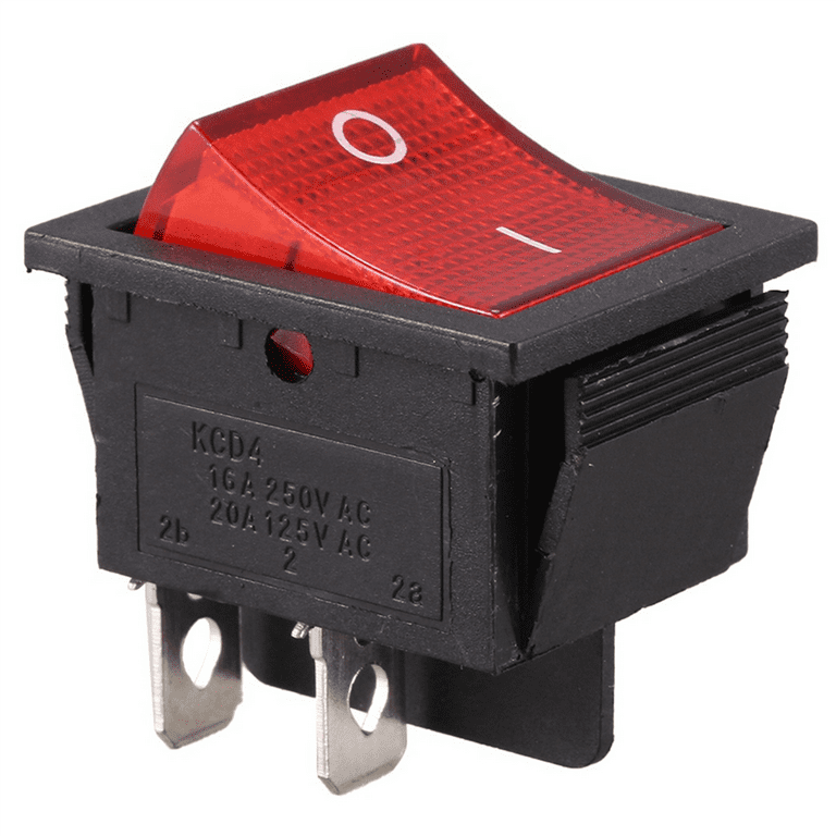 Switch レッド 8X Red Light Illuminated 4 Pin DPST ON/ Snap in Rocker