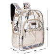 thumbnail image 3 of Wrangler Clear Waterproof Backpack, Durable Plastic Book Bag, Casual, for Student, Clear Tan, 3 of 7
