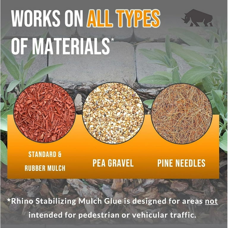 Rhino Stabilizing Mulch Glue - Mulch Glue Binder, Rock Glue for Landscape  Maintenance and Landscape Adhesive 