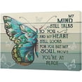 thumbnail image 2 of Green Butterfly Decor Wall Art Rustic Butterfly Wall Art Green Butterfly Pictures Canvas Painting Framed Artwork for Bathroom Living Room Bedroom 16"x12", 2 of 6
