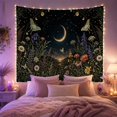 thumbnail image 2 of Luna Moths with Crescent Moon and Wildflowers, Mystical Cottagecore Style for Moth Lovers, Celestial Wall Decor Housewarming Gift, Tapestry Wall Hanging for Bedroom and Dorm, 2 of 7