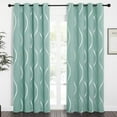 thumbnail image 2 of Aqua Blue Floral Blackout Curtain Panels 84 inches 2 Pieces, 52 inches Wide Light Reducing Thermal Insulated Solid Grommet Printed Window Treatments/Drapes for Living Room/Nursery, 2 of 8