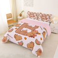 thumbnail image 2 of Erosebridal Girls Personalized Initial B Cute Capybara Full Size Comforter Sets 3 Pieces For Kids,Cartoon Fruit Orange Watermelon Flowers Bedding Sets,Pink Reversible, 2 of 7