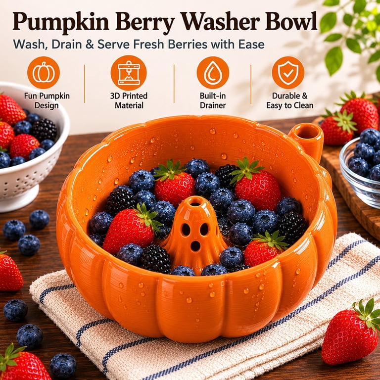 Berry Washing Bowl, Produce Cleaning Colander, Swirl Rinse Fruit