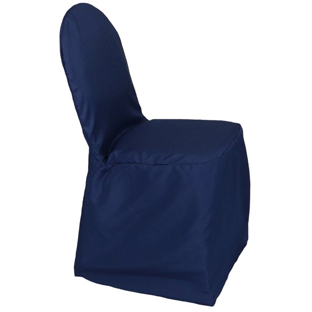 Your Chair Covers Polyester Chair Cover Navy Blue for Wedding, Party