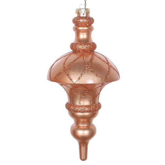 Vickerman MT198758D 10 Po. Or Rose Pailleté Filet Finial Ornement