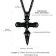thumbnail image 6 of ChainsHouse Black Cross Skull Pendant Necklaces for Men Stainless Steel Gothic Punk Necklace Jewelry Gift, 6 of 7