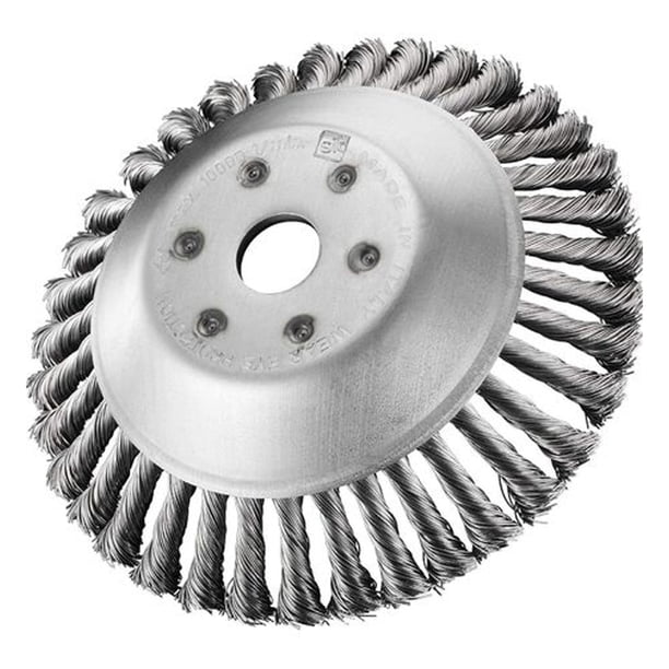 Cepillo de alambre de acero para entrada de vehículos, limpieza de adoquines y desoxidación, cabezal desmalezadora de acero al carbono de alta calidad, herramienta de mantenimiento de césped de jardín