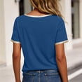 thumbnail image 6 of Paiwinds Women's Short Sleeve T-Shirt Fashionable Solid Black Top with Gold Metallic Trim Round Neck Casual Blouse, 6 of 9
