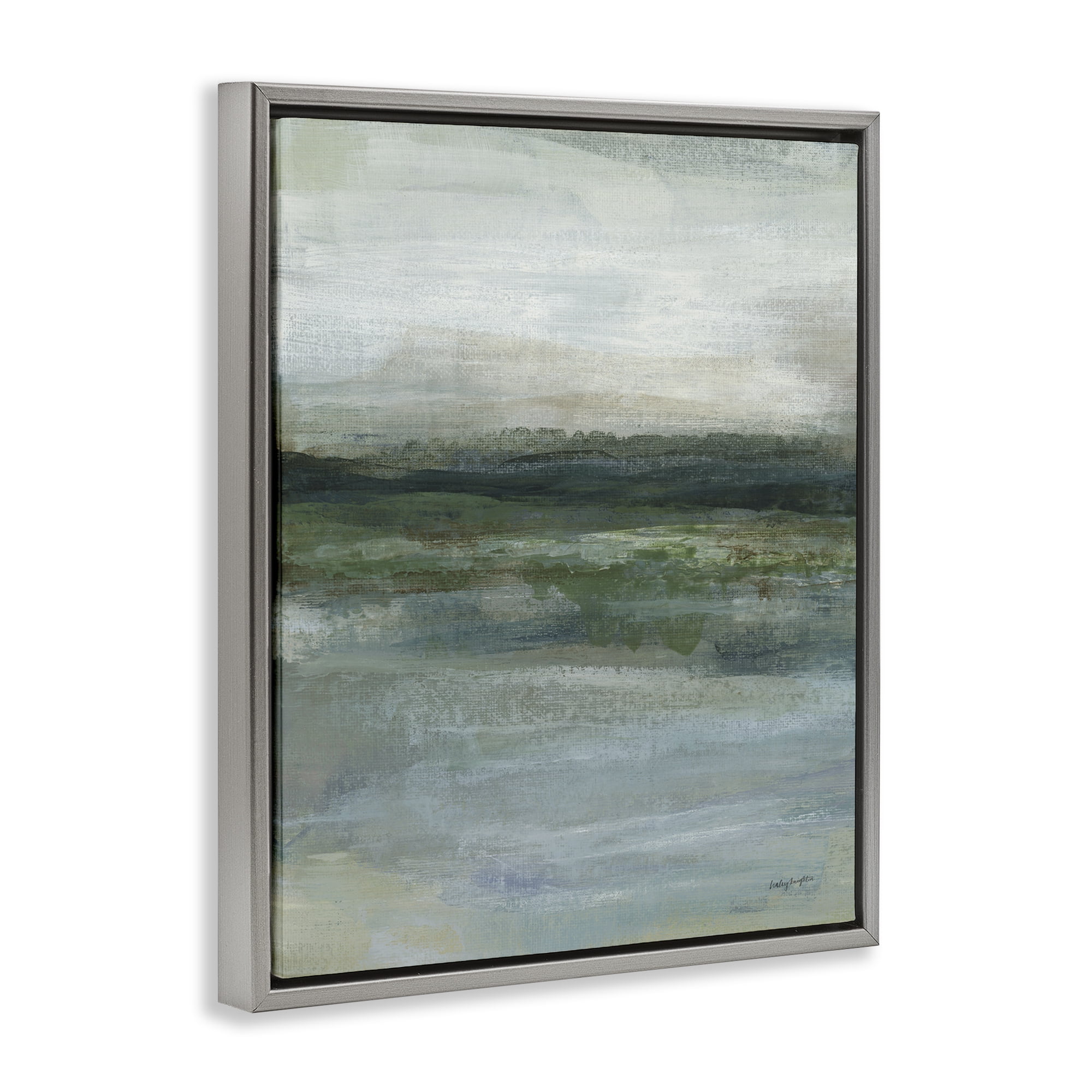 Stupell Industries Time Lapse Abstraction Abstract Painting Gray Floater Framed Canvas Art Print Wall Art, 17 x 21