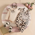 thumbnail image 2 of NOLDARES Newborn Baby Girl Clothes Print Romper Long Sleeve Tshirt Pants Headband Fall Winter Infant Clothes(Beige,12-18 M), 2 of 9